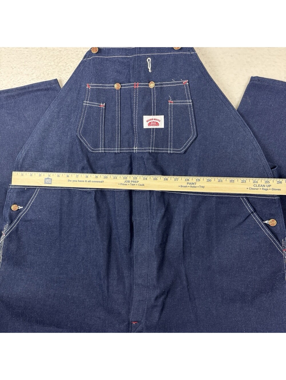 NEW Round House Bib Overalls Mens Size 56x30 Denim Made In USA - Picture 2 of 9